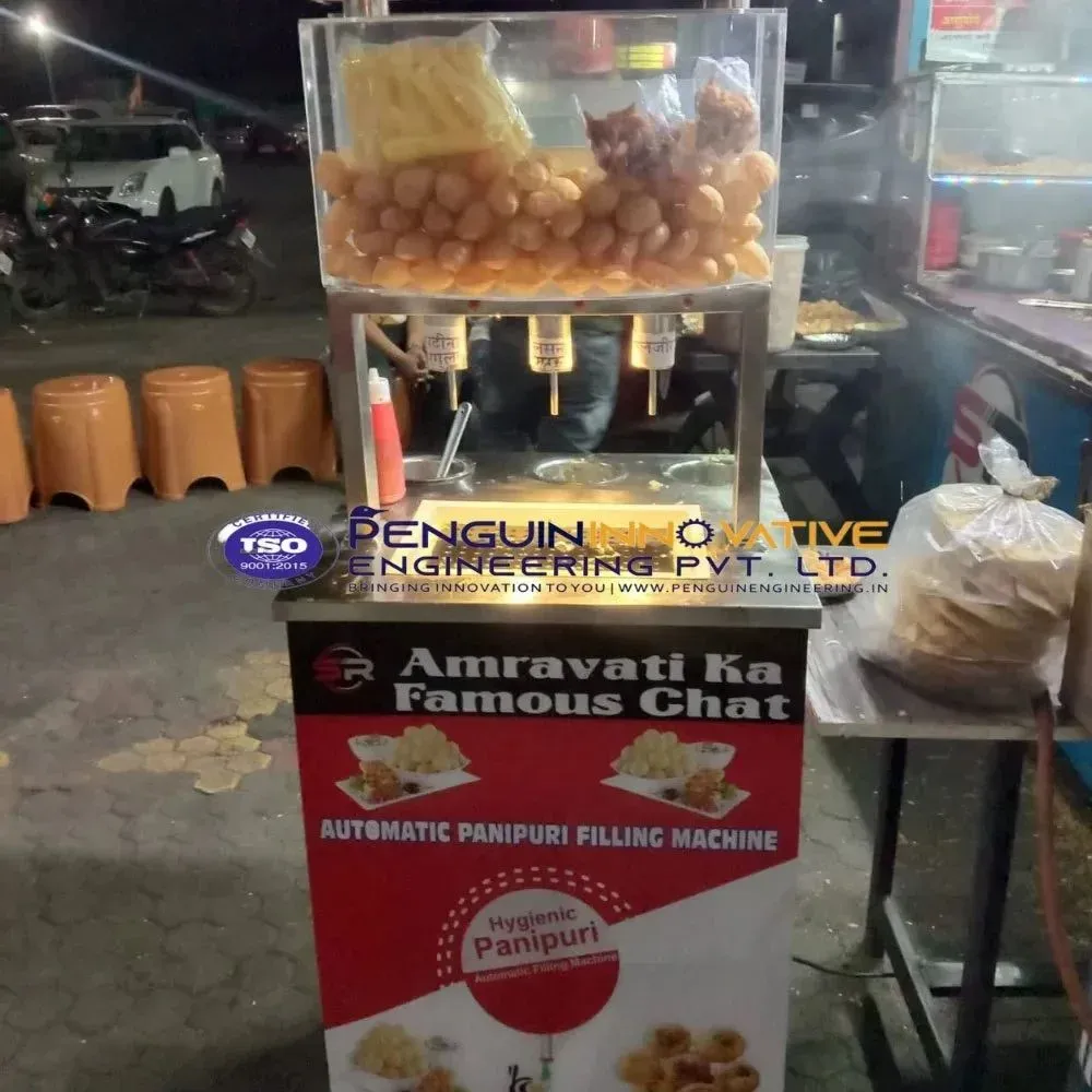 4 nozzle pani puri stand top with storage