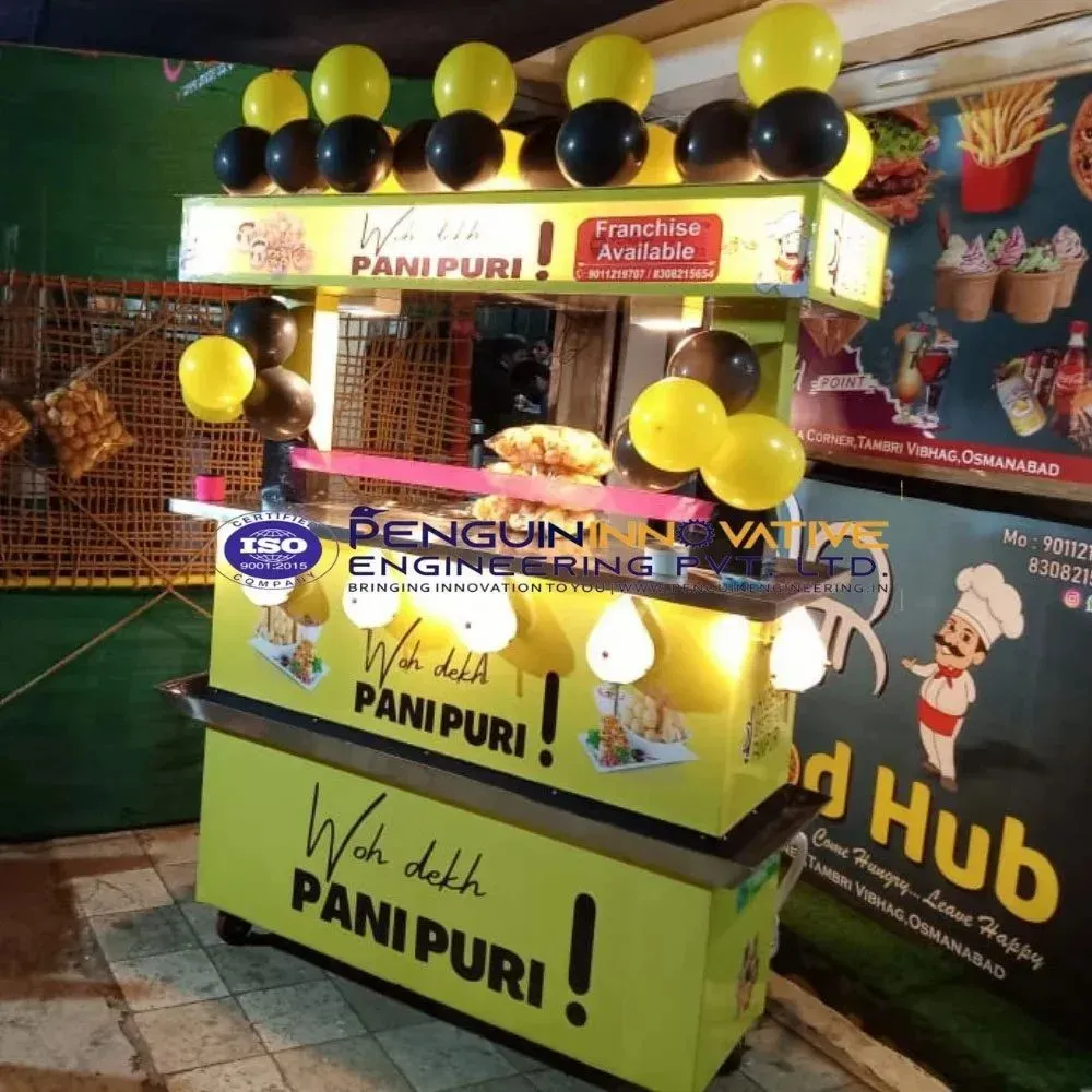 6 to 8 panipuri machine nozzles round with serving counter