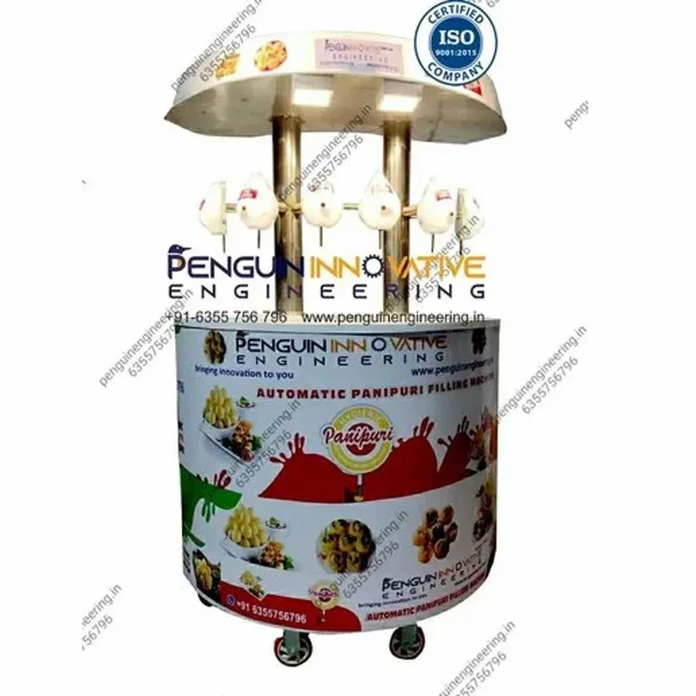 6 to 8 panipuri machine nozzles round with serving counter
