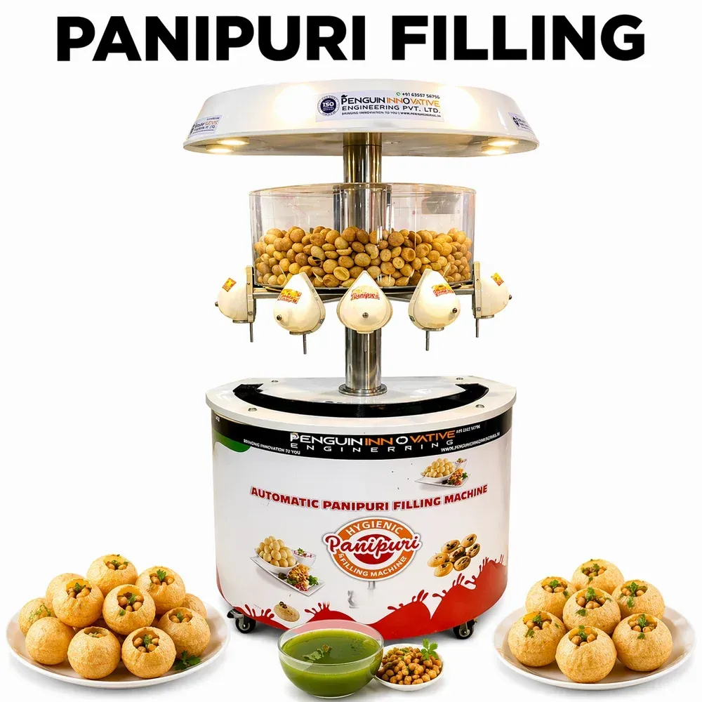 6 to 8 panipuri machine nozzles round with serving counter